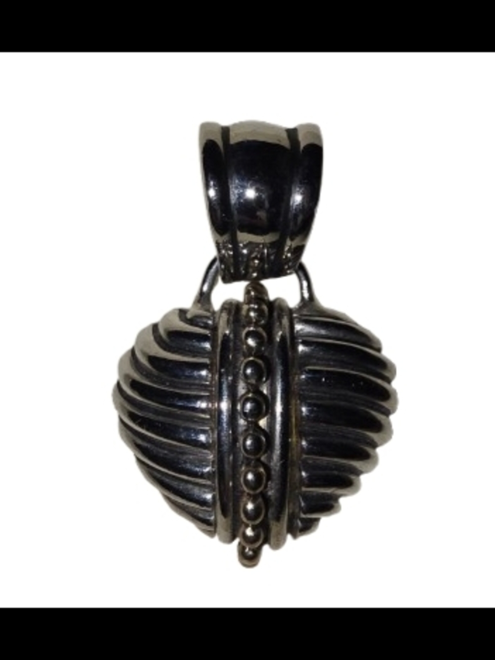 📣 Y2K Chunky Silver Tone Textured Heart 🩶 Pendant Beautiful Like New 😍🎁🎀